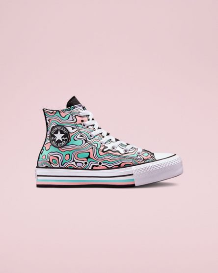 Topanky Na Platforme Converse Chuck Taylor All Star Lift Color Swirl Vysoke Dievcenske Svetlo Tyrkysové Koralove | SK WEIXK2